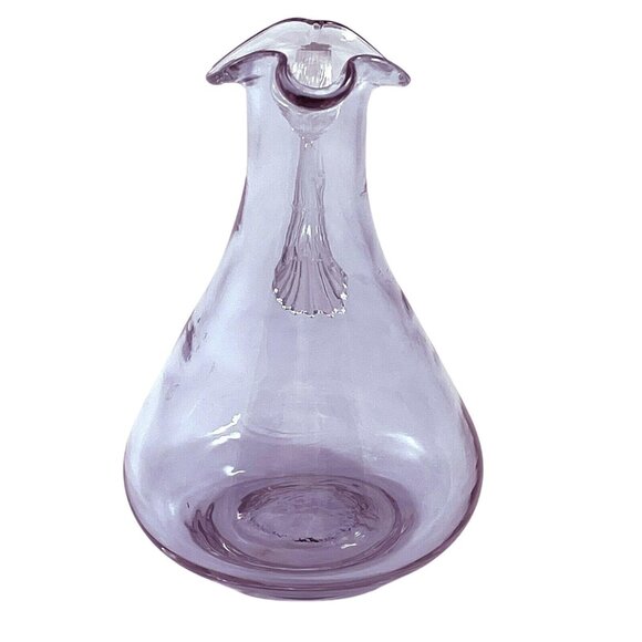 Pilgrim Amethyst Purple Blown Glass Pitcher Cruet Applied Handle Vintage 1970s - Picture 2 of 5